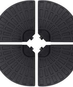 Buy Outdoor Plastic Free Standing Sun Umbrella Base Set 4 Pcs Black Umbrella Circular Base Suit Easy Water or Sand Filled[US-Stock] online shopping cheap