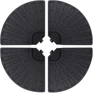 Buy Outdoor Plastic Free Standing Sun Umbrella Base Set 4 Pcs Black Umbrella Circular Base Suit Easy Water or Sand Filled[US-Stock] online shopping cheap