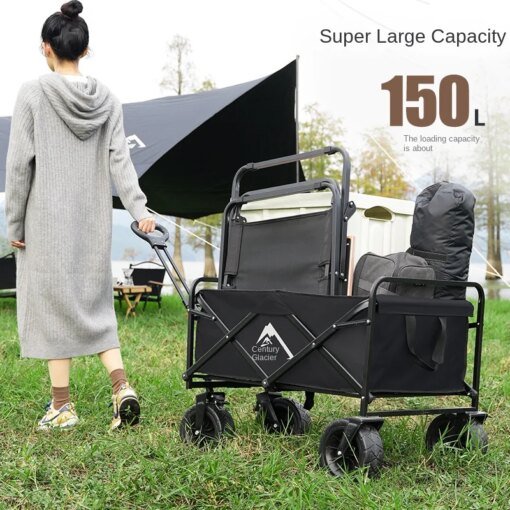 Buy Outdoor Portable Pull Trolley Picnic Camping Folding Hand-pushed Vegetables Camp Car Photography Shopping Rod Cargo Trailer online shopping cheap