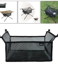 Outdoor Table Net Bag Fine-Knitted Folding Thick Net Storage Bag under Desk Portable Lightweight Foldable Desk Bag Self-driving