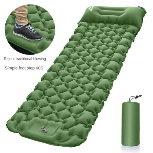 Buy Outdoor Thicken Camping Ultralight Mattress Inflatable Sleeping Pad with Built-in Pillow & Pump Air Mat for Hiking Backpacking online shopping cheap