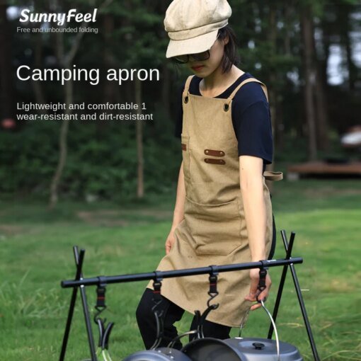 Buy Outdoor Waterproof Thickened Camping Breathable Camping Apron Cotton Canvas Apron Picnic Apron Picnic Work Clothes online shopping cheap