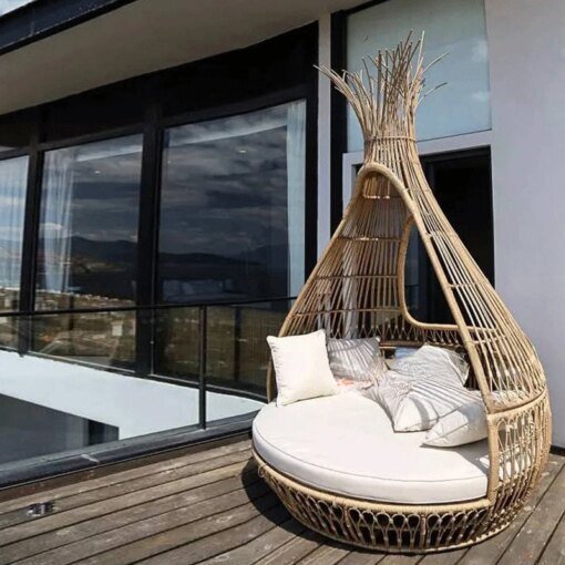 Buy Outdoor imitation rattan bed villa