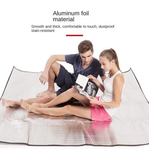 Buy Outing Picnic Mat Tent Accessories 200x200 Double-sided Aluminum Foil Waterproof Mat Wild Camping Family online shopping cheap