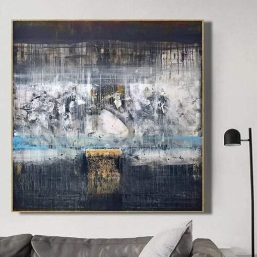 Buy Oversize Abstract Art Silver Painting Gray Painting White Paintings On Canvas Modern Wall Art Framed Living Room Wall Art Modern | TONIGHT online shopping cheap