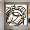 Buy Oversize Abstract Black And White Paintings On Canvas Circle Fine Art Modern Wall Decor | GOLDEN LIVE LINE online shopping cheap
