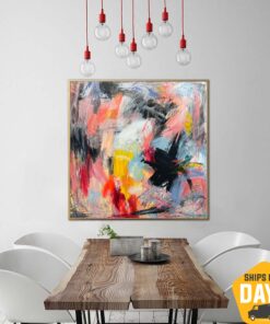 Oversize Abstract Painting On Canvas Colorful Paintings Abstract Art Original Contemporary Art Colorful Wall Art Bedroom Decor | MOTLEY 40"x40"