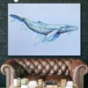 Buy Oversize Abstract Wall Art Whale Painting Animal On Canvas Modern Oil Home Decor | BLUE WHALE online shopping cheap