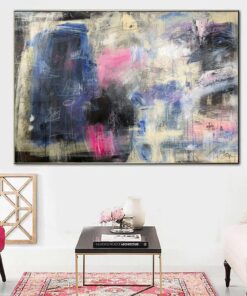 Oversize Acrylic Colorful Paintings On Canvas Blue Wall Art Modern Wall Decor | MAKE A WISH
