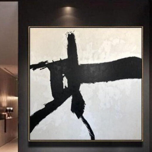 Buy Oversize Black And White Paintings On Canvas Franz Kline style Art Minimalist Abstract Wall Decor | DESERT EAGLE online shopping cheap