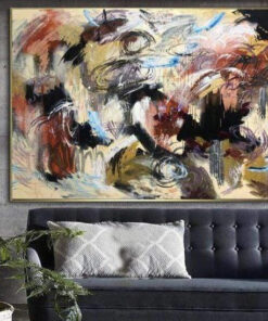 Oversize Colorful Paintings On Canvas Beige Abstract Wall Art Contemporary Art Wall Decor | RIOT COLORS