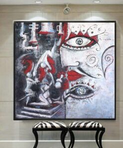 Oversized Abstract Wall Painting On Canvas Black Painting Faceless Void Abstract | BACKSTAGE GAMES