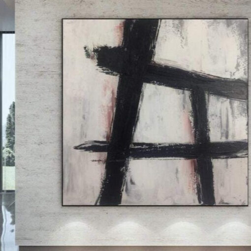 Buy Oversized Artwork Black And White Canvas Art Art Painting Abstract Contemporary Art Palette Knife Art Wall Art Original Living Room Decor | FISH online shopping cheap