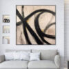 Buy Oversized Artwork Black and White Paintings on Canvas Franz Kline style Minimalism Art Wall Decor | TENTACLES online shopping cheap