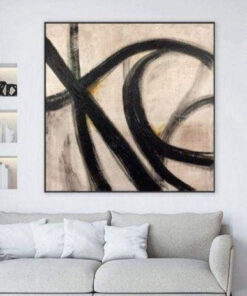 Oversized Artwork Black and White Paintings on Canvas Franz Kline style Minimalism Art Wall Decor | TENTACLES