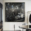 Buy Oversized Black Abstract Painting On Canvas Oil Acrylic Artwork Modern Wall Decor | FOLLOW THE WHITE RABBIT online shopping cheap