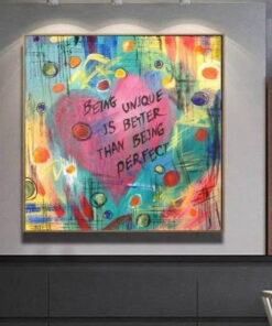 Oversized Colorful Flowers Heart Painting On Canvas Abstract Wall Art Modern Wall Decor | BEING UNIQUE