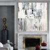 Buy Oversized Modern Painting On Canvas White Wall Art Original Grey Artwork Oil Custom Art Wall Decor | SNOW MOUNTAIN online shopping cheap