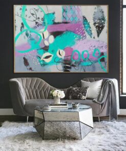 Oversized Original Abstract Light Blue Paintings On Canvas Modern Colorful Painting Textured Fine Art Oil Painting | FOGGY APPARITION