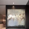 Buy Oversized Original Abstract Silver Leaf Art Modern Wall Art |  STRIP OF LUCK online shopping cheap