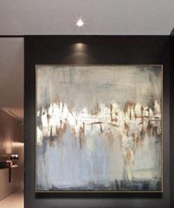 Oversized Original Abstract Silver Leaf Art Modern Wall Art |  STRIP OF LUCK