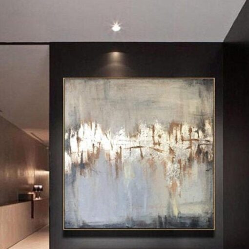 Buy Oversized Original Abstract Silver Leaf Art Modern Wall Art |  STRIP OF LUCK online shopping cheap