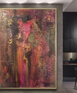Oversized Original Colorful Artwork Modern Oil Painting Wall Art Abstract Nursery Wall Decor | SHADOWS OF A SETTING SUN