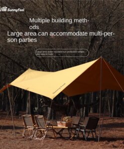 Oversized Outdoor Camping Octagonal Canopy Sunshade Camping Camp Sunscreen Rain Rectangular Canopy 400*500*260CM