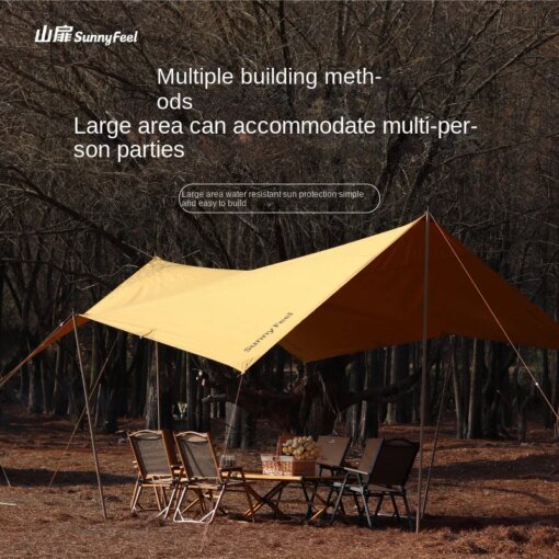 Buy Oversized Outdoor Camping Octagonal Canopy Sunshade Camping Camp Sunscreen Rain Rectangular Canopy 400*500*260CM online shopping cheap