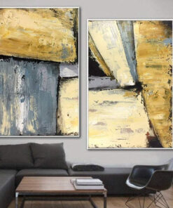 Oversized Set Of 2 Paintings Unique Abstract Gold Leaf Artwork Modern | OPEN HEIGHTS Oversized Set Of 2 Paintings Unique Abstract Gold Leaf Artwork Modern | OPEN HEIGHTS