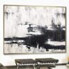 Buy Oversized Wall Art Canvas Black And White Painting Contemporary Art Painting | WINTER NIGHT online shopping cheap