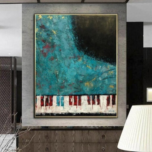 Buy Oversized Wall Art Piano Abstract Painting Contemporary Art Acrylic Painting Modern Blue Wall Art Texture Painting | MIRACLE SOUNDS online shopping cheap