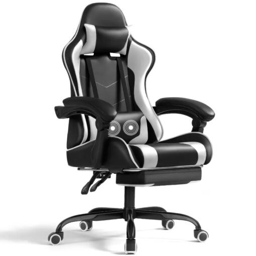 Buy PU Leather Gaming Chair with Footrest & Lumbar Support