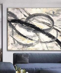 Paintings on Canvas Minimalist Abstract Circles Art Gray Tones Artwork Modern Art | INFLUENCE
