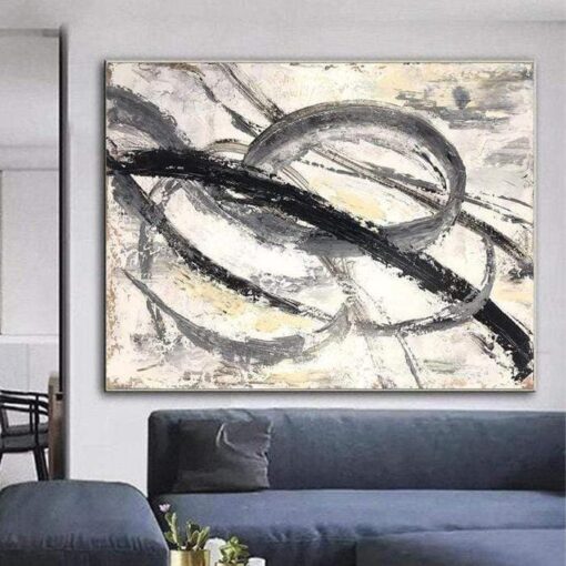 Buy Paintings on Canvas Minimalist Abstract Circles Art Gray Tones Artwork Modern Art | INFLUENCE online shopping cheap