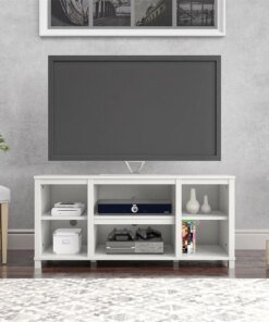 Parsons TV Stand for TVs up to 50″, White