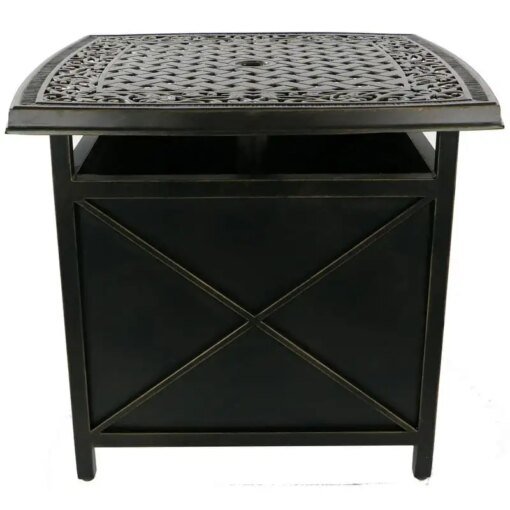 Buy Patio Cast- Side Table and Umbrella Stand with