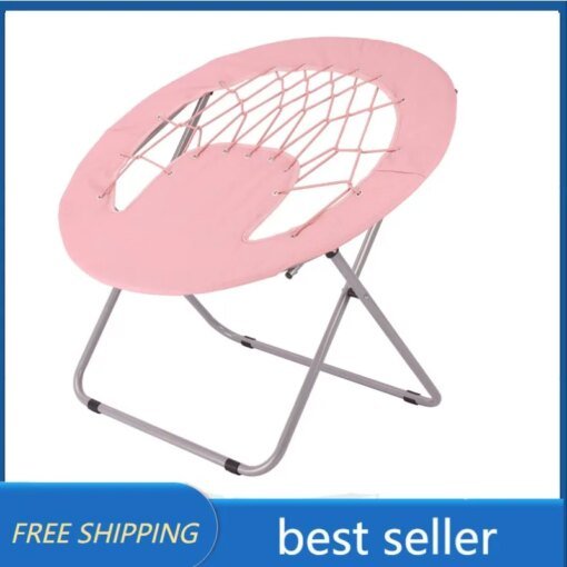 Buy Pink 32'' Metal Construction Portable Teen Folding Chair Bungee Chair online shopping cheap