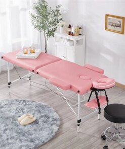 Portable 84-inch Adjustable Folding Massage Bed Salon Tattoo Bed Pink