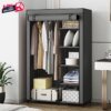 Buy Portable Closet Storage Organizer Multipurpose Clothes Wardrobe Non-Woven Household Bedroom Storage Rack Cabinet Home Furniture online shopping cheap