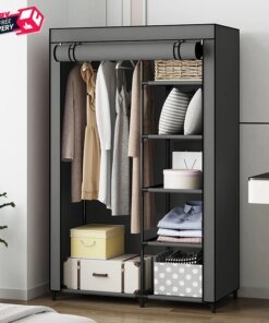 Portable Closet Storage Organizer Multipurpose Clothes Wardrobe Non-Woven Household Bedroom Storage Rack Cabinet Home Furniture