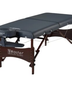 Portable Massage Table Massage Bed Package with Denser 2.5″ Cushion, Walnut Stained Hardwood, Steel Support Cables