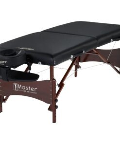 Portable Massage Table Massage Bed Spa Bed Package with Denser 2.5″ Cushion, Walnut Stained Hardwood