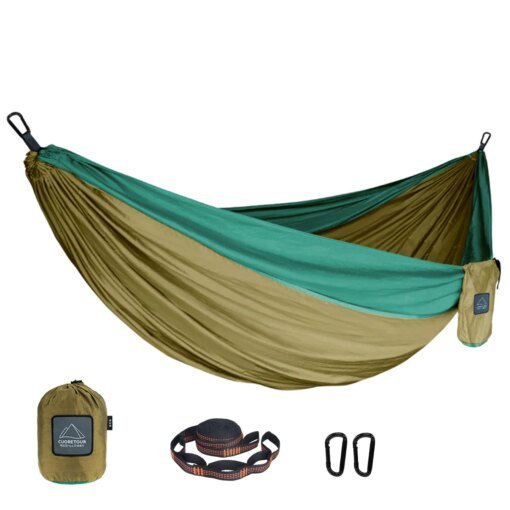 Buy Portable Nylon Parachute Fabric Single and Double Size Outdoor Camping Hiking Garden Hammock online shopping cheap