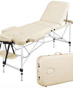 Professional Premium 84″ 3-Section Portable Massage Table with Adjustable Backrest, Carrying Bag for Spa Treatments,Salon Tattoo