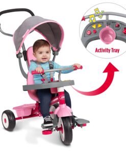 RD Flyer 4-in-1 Stroll ‘N Trike with Activity Tray – Pink & Gray