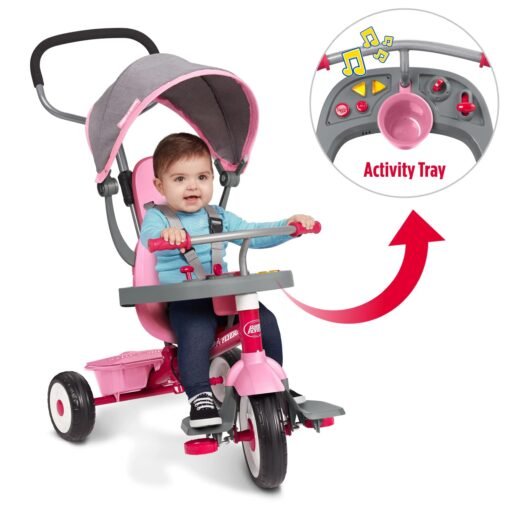 Buy RD Flyer 4-in-1 Stroll 'N Trike with Activity Tray - Pink & Gray online shopping cheap