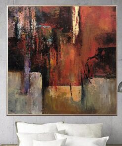 Red Abstract Oil Painting Wall Art Orange Colorful Artwork Large Abstract Art Large Original Painting Original Artwork Abstract Painting Art | CALM