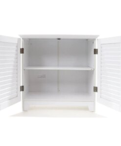 Redmon Contemporary Country Louvered Double Doors Floor Cabinet