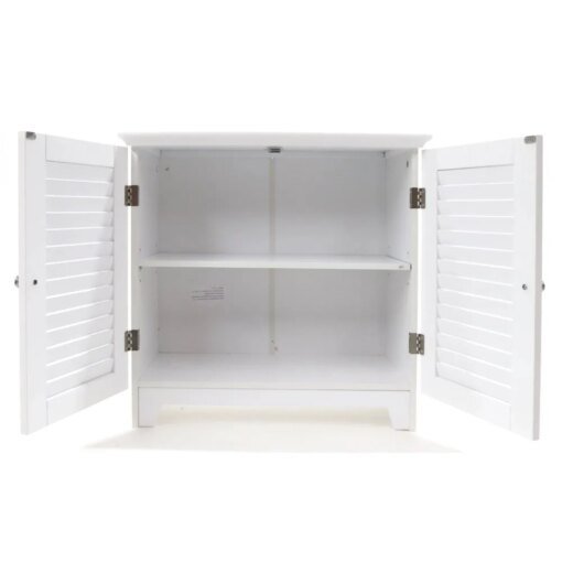 Buy Redmon Contemporary Country Louvered Double Doors Floor Cabinet online shopping cheap